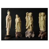 4 Chinese stone carved  figures