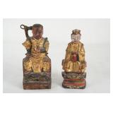 Oriental wood carved gilded figures - 2