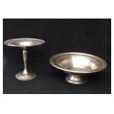 Sterling pedestal bowl and Candy Tazza