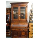 Victorian Cylinder roll desk with cabinet