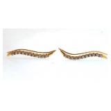 Pair 14 kt  gold diamond drop earrings