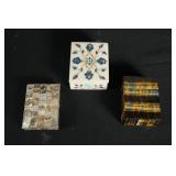 Jewelry & cig boxes - Tiger eye,Abalone, Quartz...