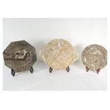 3 Fossilized Stone plates