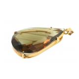 Large Smokey Topaz pear shape pendant