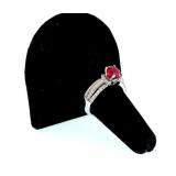 18kt white gold oval ruby and diamond ring