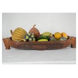Oceanic wooden fruit bowl w fruit