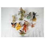 Collection of carved stone fruit