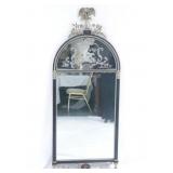 Venetian glass domed mirror with silver eagle