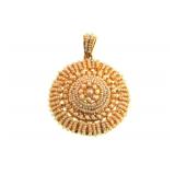 18kt Gold seed pearls Sunburst Pendant