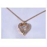 14kt Gold 3.21ctw  Diamond Heart Pendant