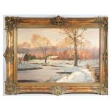 Robert Wood - "Winter in Vermont" Oil on canvas