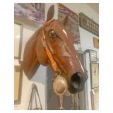 Horse head life size display w Silver bridle +