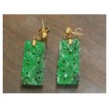 Pair of Chinese Imperial Jade Earrings