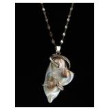 Large baroque pearl pendant w necklace