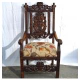 19th c. Highly Carved English Arm chair