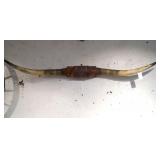 Texas longhorns mounted w leather