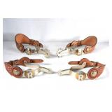 2 Sets of spurs, Ricardo nickel silver 3R Brand