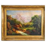 Alexandre Calame (1810-1864) Swiss Alps o/c