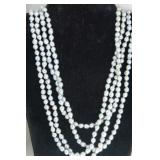 96" Blue oyster baroque pearl necklace