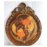 Gilt Framed Koi fish tooled leather plaque