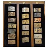 Cased Vintage cowboy belt buckle presentation