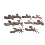 Antique spurs w large rowels - 10