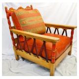 Coronado arm chair with leather strips