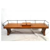 Antique Oak & Wrought Iron Buggy seat