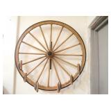 Buggy Wagon wheel with horse shoe hooks