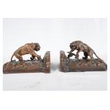 Bronzed  Lion book ends -