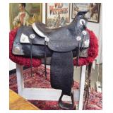 Vintage Nolte-Olson Parade Saddle with gold horses