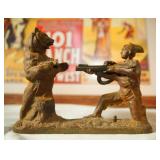 J & E Stevens Indian Bear Hunt Mechanical Bank