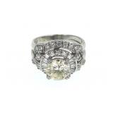 Platinum Diamond ring 4.6cttw  + 2.01 ct center