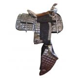Vintage Ted Flowers Silver Armored Parade saddle