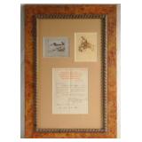 1923 Letter to Ed Borein & 2 etchings