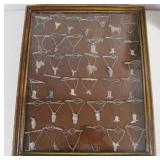 Shadow box display w Western tie tacs - 37pcs