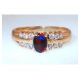 14kt Gold Opal and diamond ring