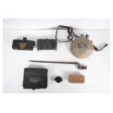 U.S.  collectibles 5 Ammo pouches, canteen,