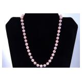 Pink Freshwater pearl necklace w 585 gold clasp
