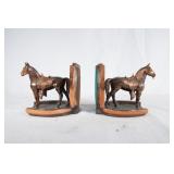 Copper over cast iron Western bookends w horses