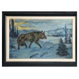 Joe Beeler (1931-2006) oil on canvas Wolf
