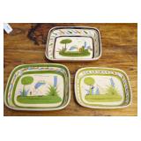 3 Mexican Tonala pottery trays