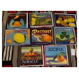 California citrus vintage fruit crate labels