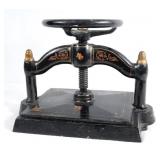 19th century Cast Iron Book press - original paint