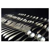 Tiffany sterling flatware in wooden box