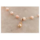 14kt pearls necklace with 14kt pendant