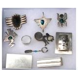 Nazca Peruvian Animal pins  sterling silver 10 pcs