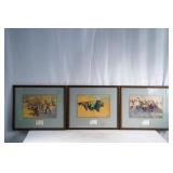 3  Frederick Remington  - framed lithographs