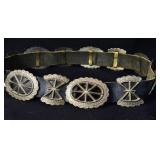 Navajo Tom Jack concho belt - sterling signed JT