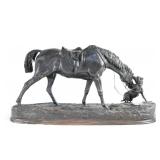 Pierre Jules Mene (1810-1879) Bronze Horse & Dog